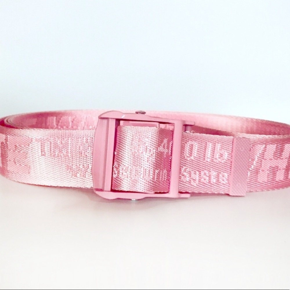 Off White Tie Down Nylon Belt Light Pink/Salmon